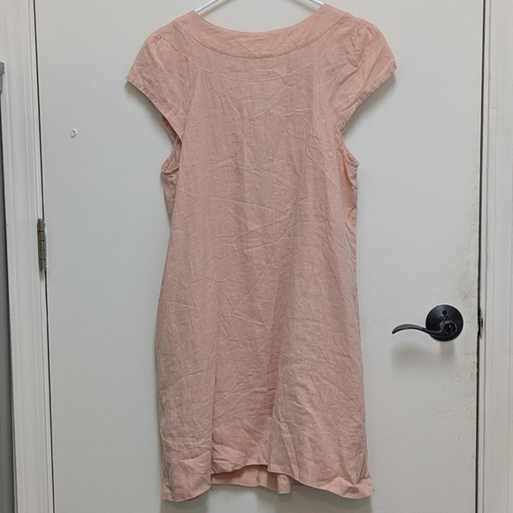 Anthropologie Maeve 100% Linen Peach Boho Short Dress Medium - Picture 6 of 8